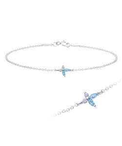 Beautiful Crystal Silver Bracelet BRS-1063